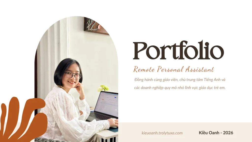 Portfolio mẫu cho công việc trợ lý từ xa trong lĩnh vực tiếng Anh